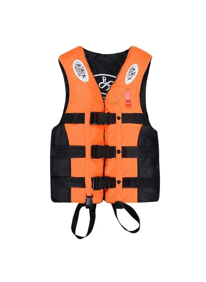 REBENUO Professional Swimming Safety Jacket High-Visibility Buoyancy Aid for Water Sports (Orange, XXL) v9cjk
