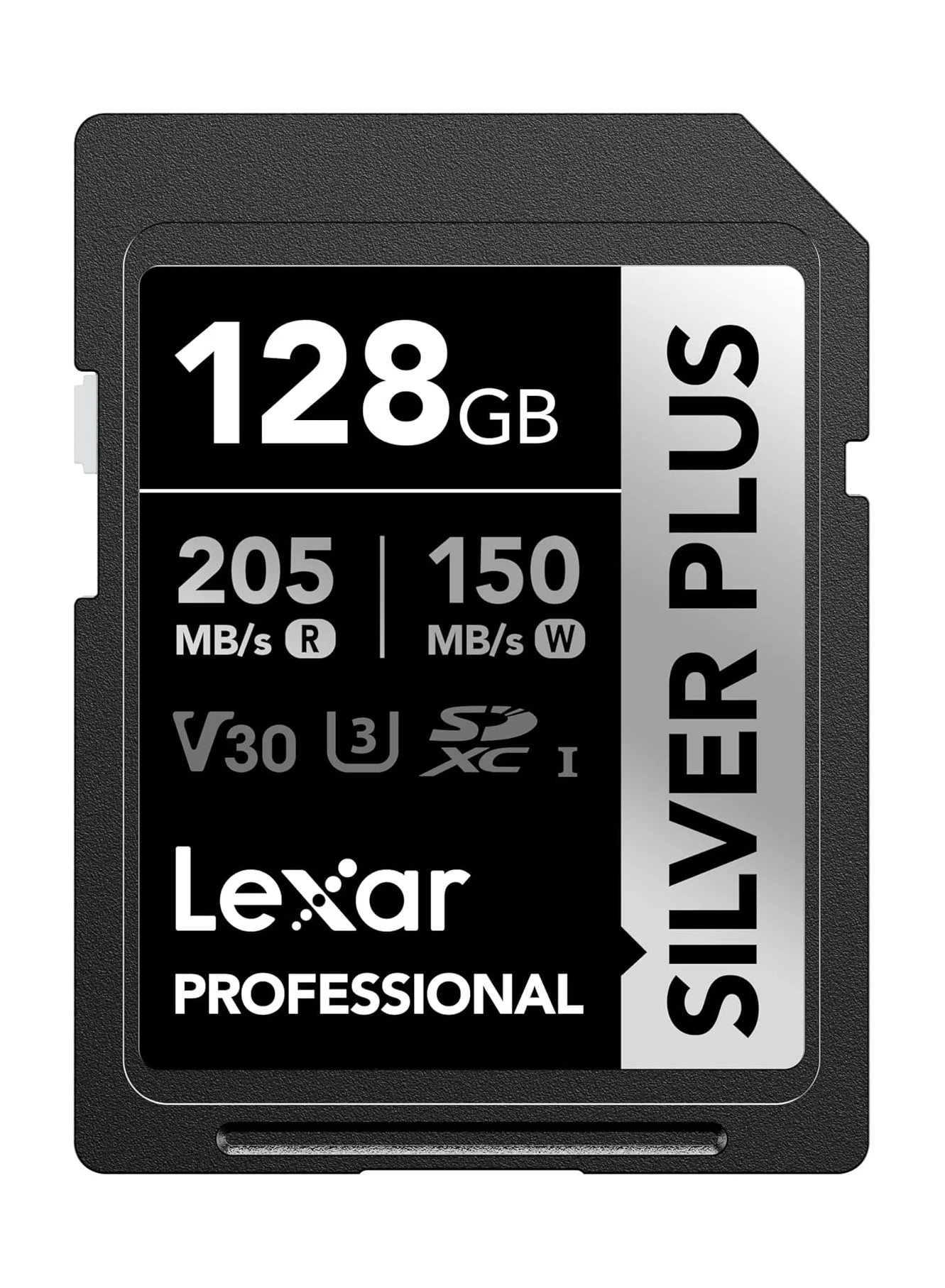 Professional SDXC Memory Card 128GB UHS-I C10 U3 V30 High-Speed Data Transfer (Silver, 128GB) wtcgk