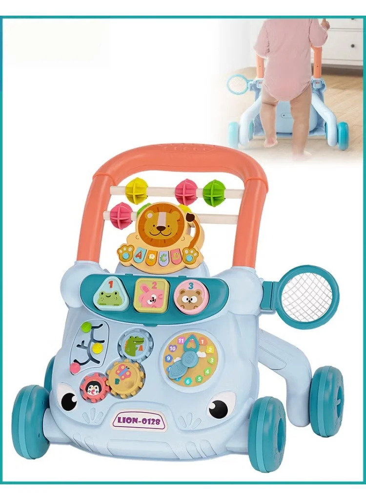 HOOKOR 2-in-1 Sit-to-Stand Baby Push Walker and Educational Activity Center with Removable Interactive Learning Panel (For Toddlers) 85ppj