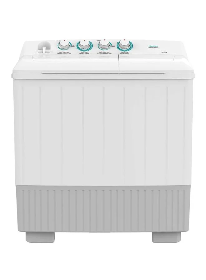 Twin Tub Semi-Automatic Washing Machine (14 kg, White/Grey) - Floor Standing Laundry Appliance oeyvv