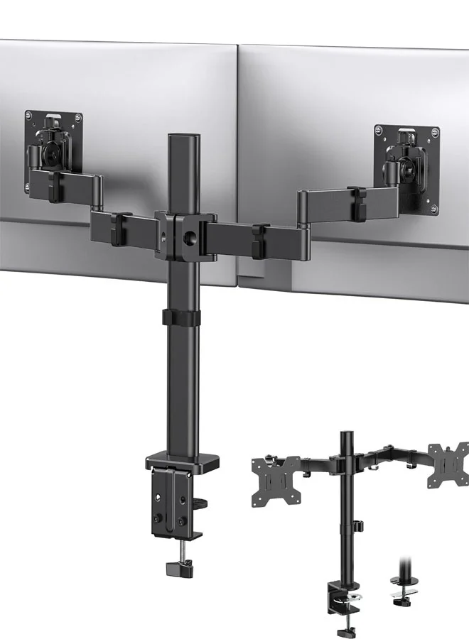 Arabest Dual Monitor Mount Stand Heavy Duty Adjustable Arm for 2 Screens up to 30 inches xsk9x