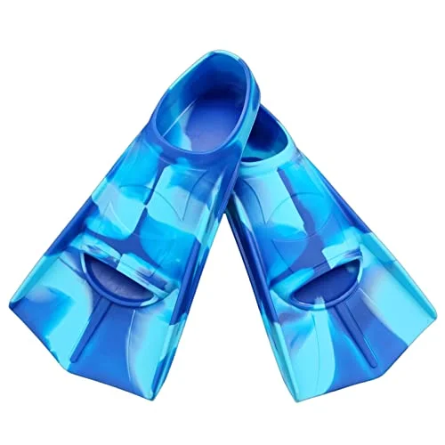 Premium Silicone Swim Fins for Swimming and Diving (Ocean Blue, Medium) y90rd