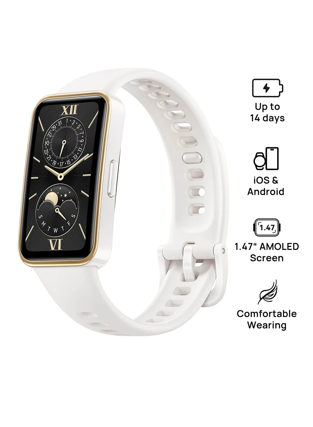 Smart Band 9 Fitness Tracker Ultra-Thin Design with Scientific Sleep Analysis and Long Battery Life (White, 3.7 cm) qq8pp