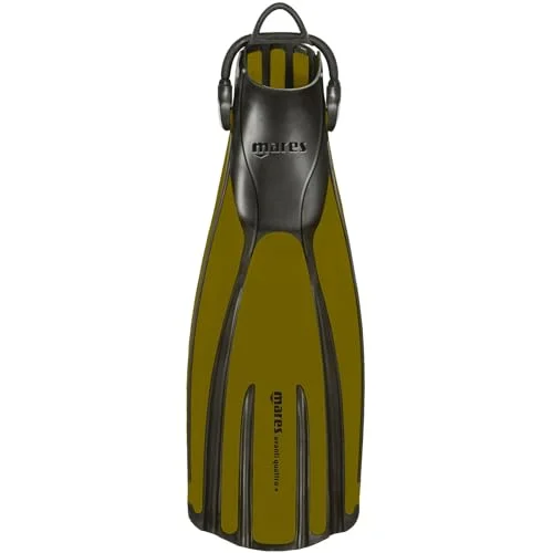 Premium Scuba Diving Fins Four-Channel Open-Heel Design Durable Professional Underwater Gear (Olive, Regular) ddnpf