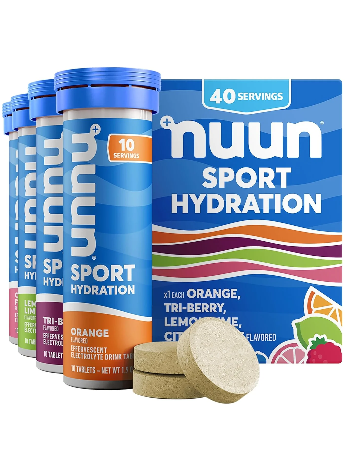 Sport Hydration Electrolyte Tablets Multi-Pack Mixed Flavors (40 Tablets) sx55o