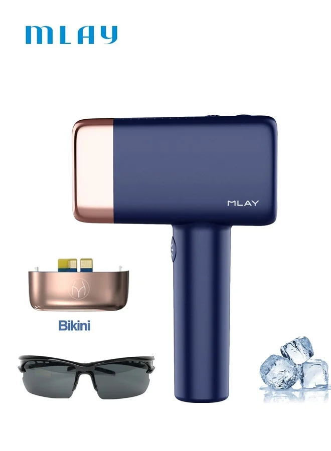 MLAY T14 IPL Hair Removal Device with Ice Compress Technology and Bikini Lens (Dark Blue) mx50t
