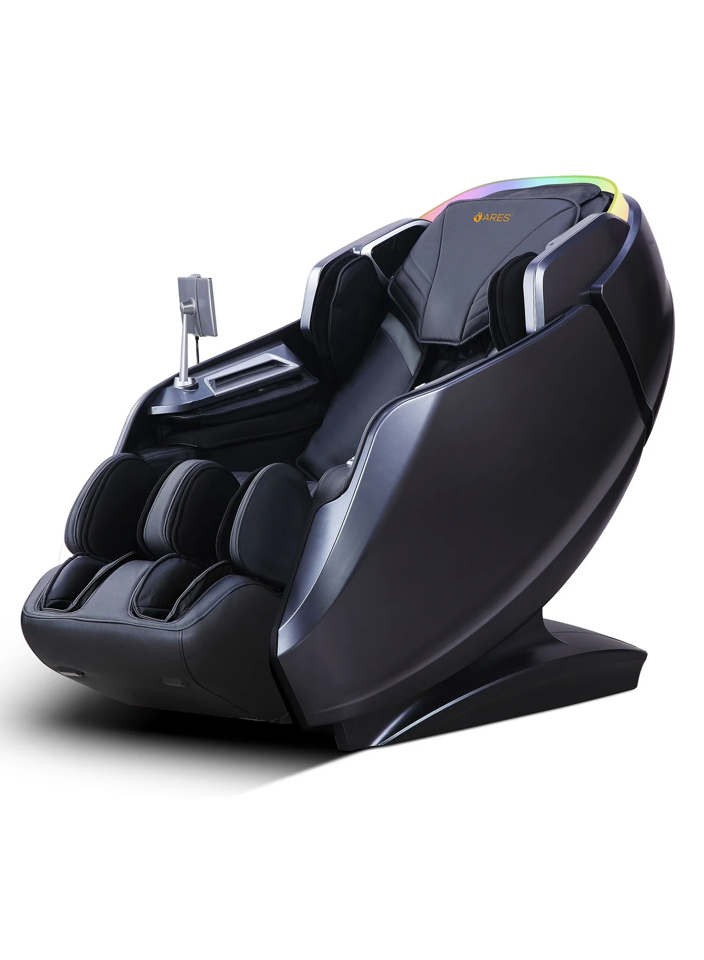 ARES Premium 4D SL-Track Massage Chair with Heating Therapy and Bluetooth Speakers (Black and Gray) ptm63
