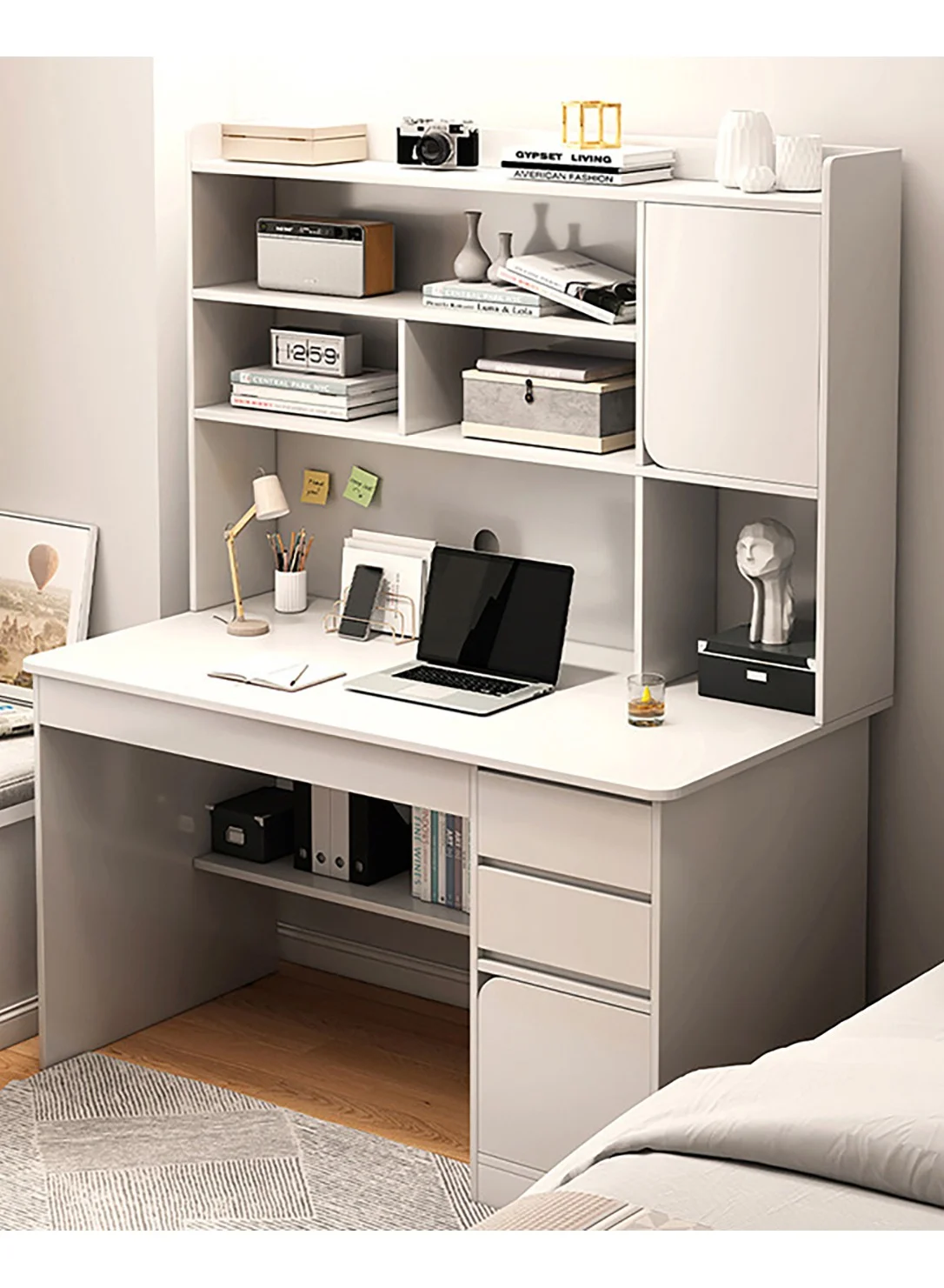 TAPIT Integrated Storage Desk with Hutch and Bookshelf Modern PC Workstation (120 cm x 60 cm x 140 cm) f9zvf