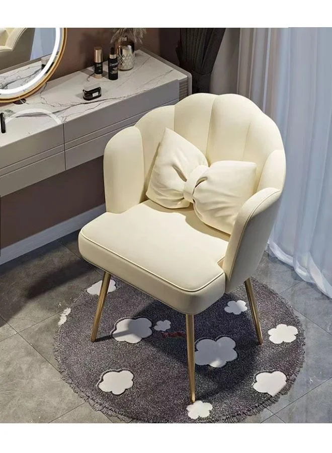 NKX Round Flower Petal Accent Chair with Golden Legs Premium Velvet Upholstery for Living Room (75 cm x 75 cm) 1u05j