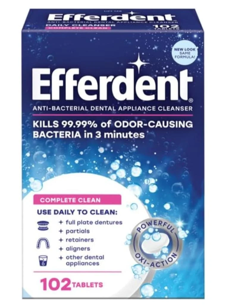 Premium Dental Appliance Cleanser Tablets for Retainers and Dentures (102 Count) 0gh63