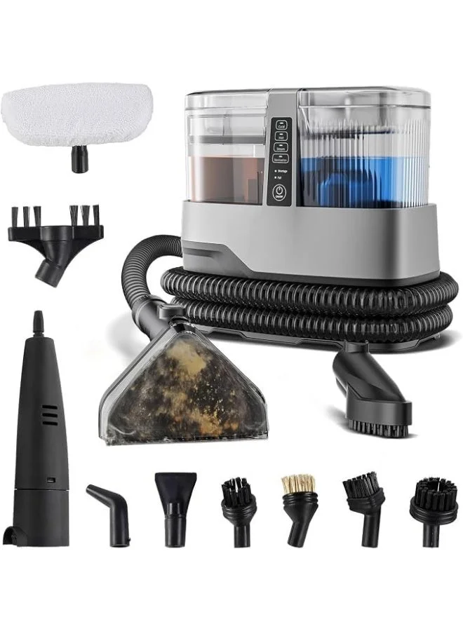 DENX 13-in-1 Steam Carpet Cleaner, 1800W High-Power Multi-Surface Vacuum with 17kPa Suction and 13 Attachments (1100mL) gs0mk
