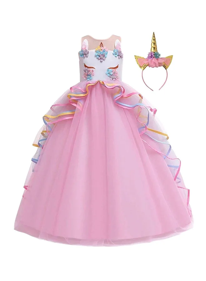 Fancydresswale Unicorn Princess Costume Premium Party Dress for Girls (14-15 Years) vcetf