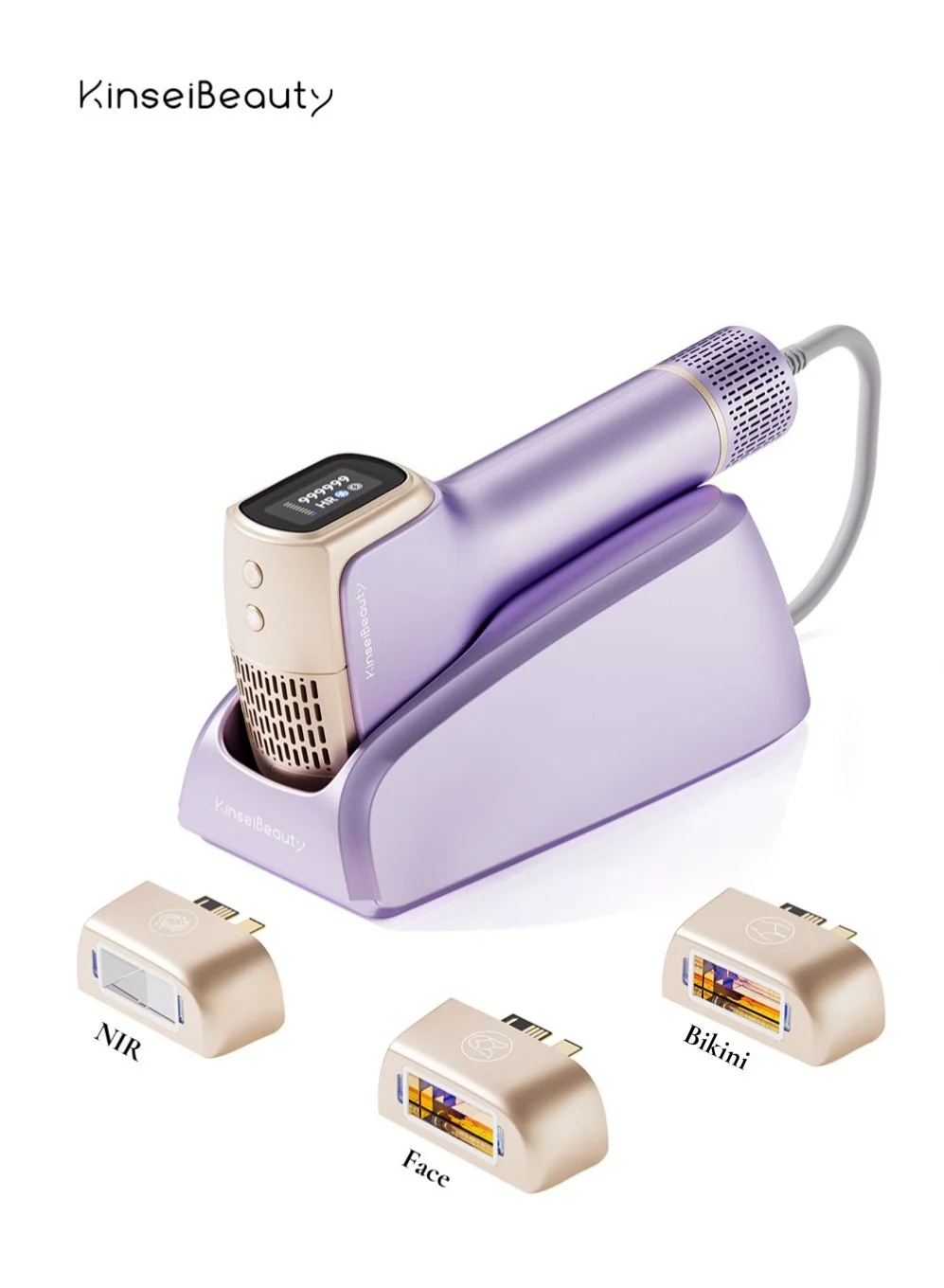 KinseiBeauty T36 IPL Hair Removal Device with Ice Cooling and Skin Tone Recognition (10 Energy Levels, 999,999 Flashes, 3.9cm2 Light Outlet) 20hmr