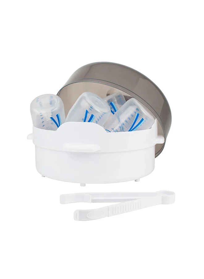 Premium Microwave Steam Sterilizer Set (3-Piece) for Newborn Baby Bottles and Accessories evbml