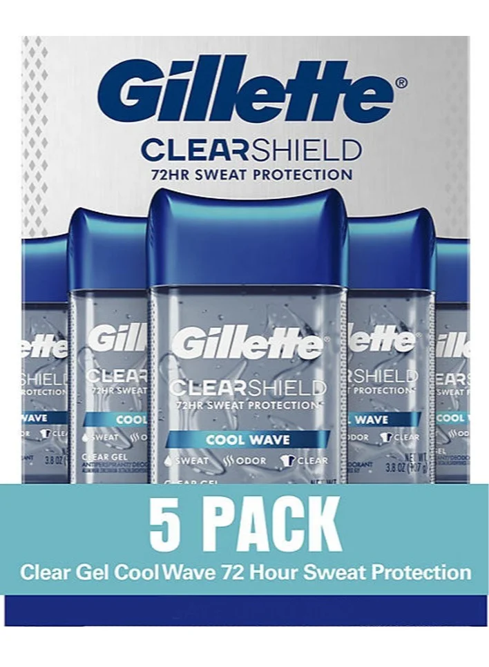 Premium Antiperspirant Deodorant for Men Cool Wave Long-Lasting Freshness (5-Pack, 540g) qfq9x