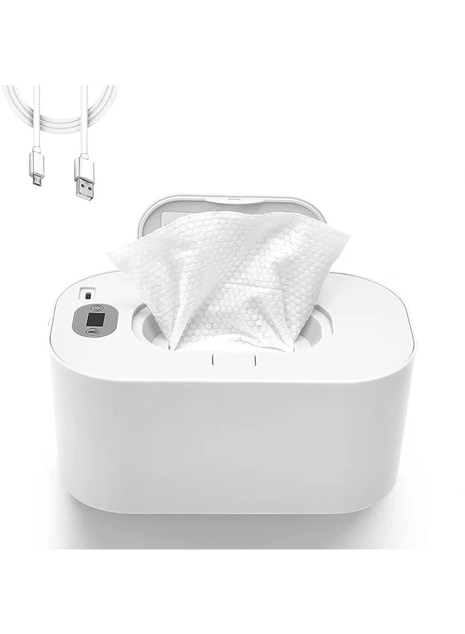 Beauenty Wipe Warmer with Digital Display, Large Capacity Dispenser, 3-Mode Temperature Control (White) k3unk