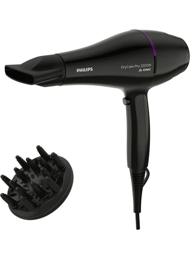 Professional Hair Dryer High-Speed Ionic Blow Dryer with Heat Control (Black) ncjun