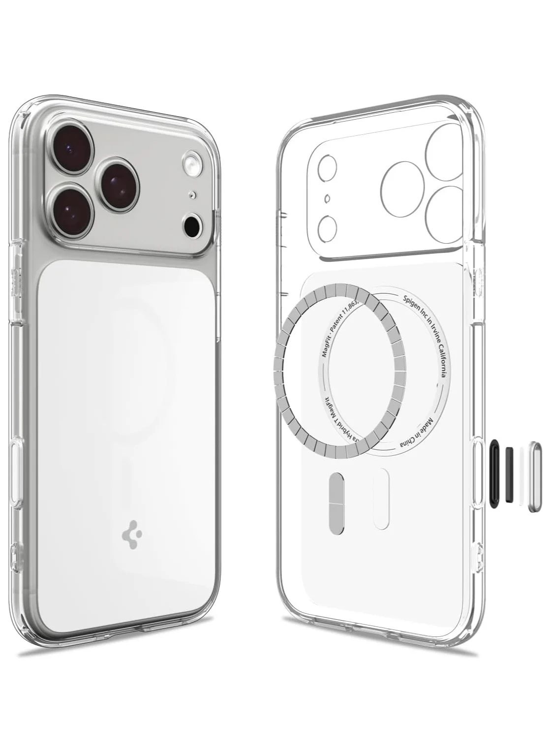 Premium Hybrid Magnetic Protective Case for Smartphone (Glossy White, 17 Pro MAX) fcahd