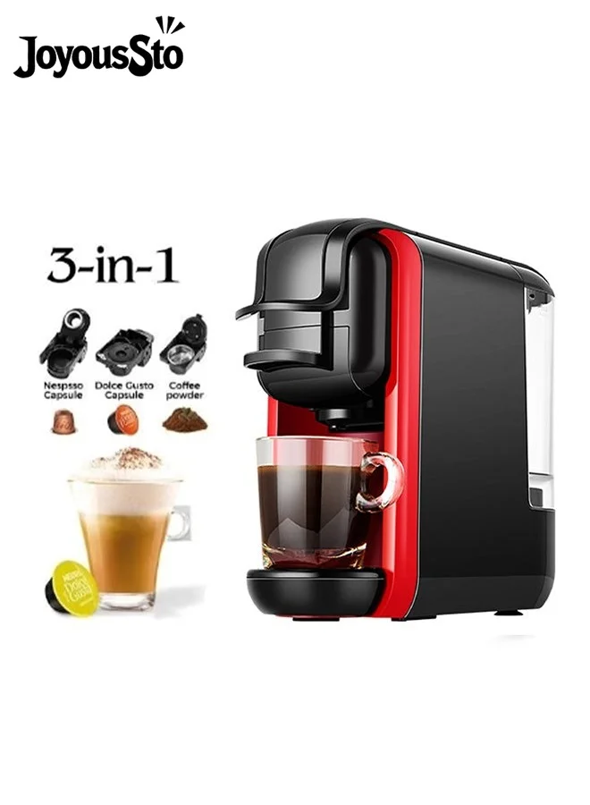 JoyousSto 3-in-1 Espresso Coffee Machine, 19 Bar High Pressure Pump, Compact Design for Home and Office (Blue, 600mL) htrr1
