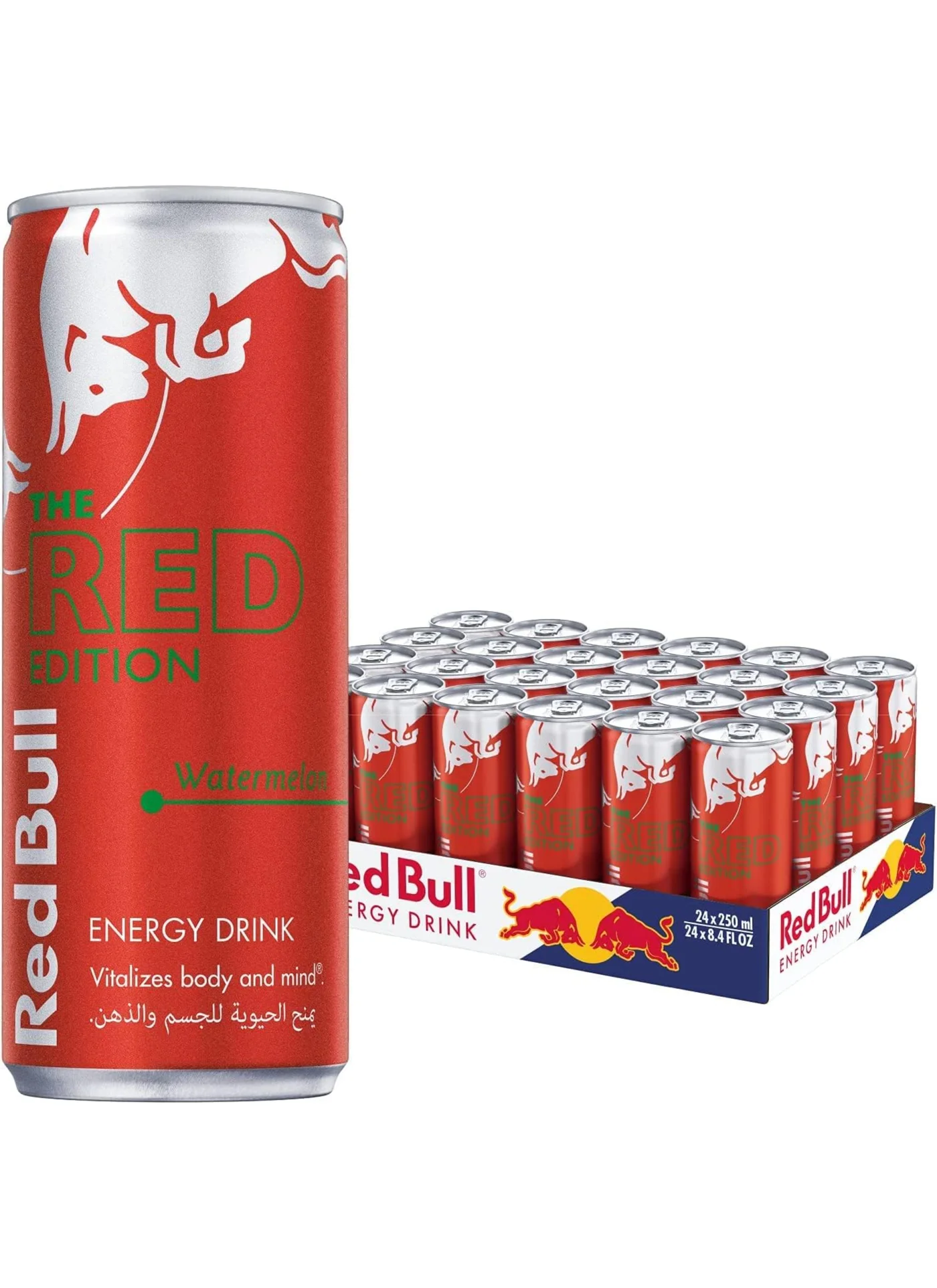 Premium Watermelon Flavored Energy Drink Refreshing Beverage (24 x 250 mL) wvgky