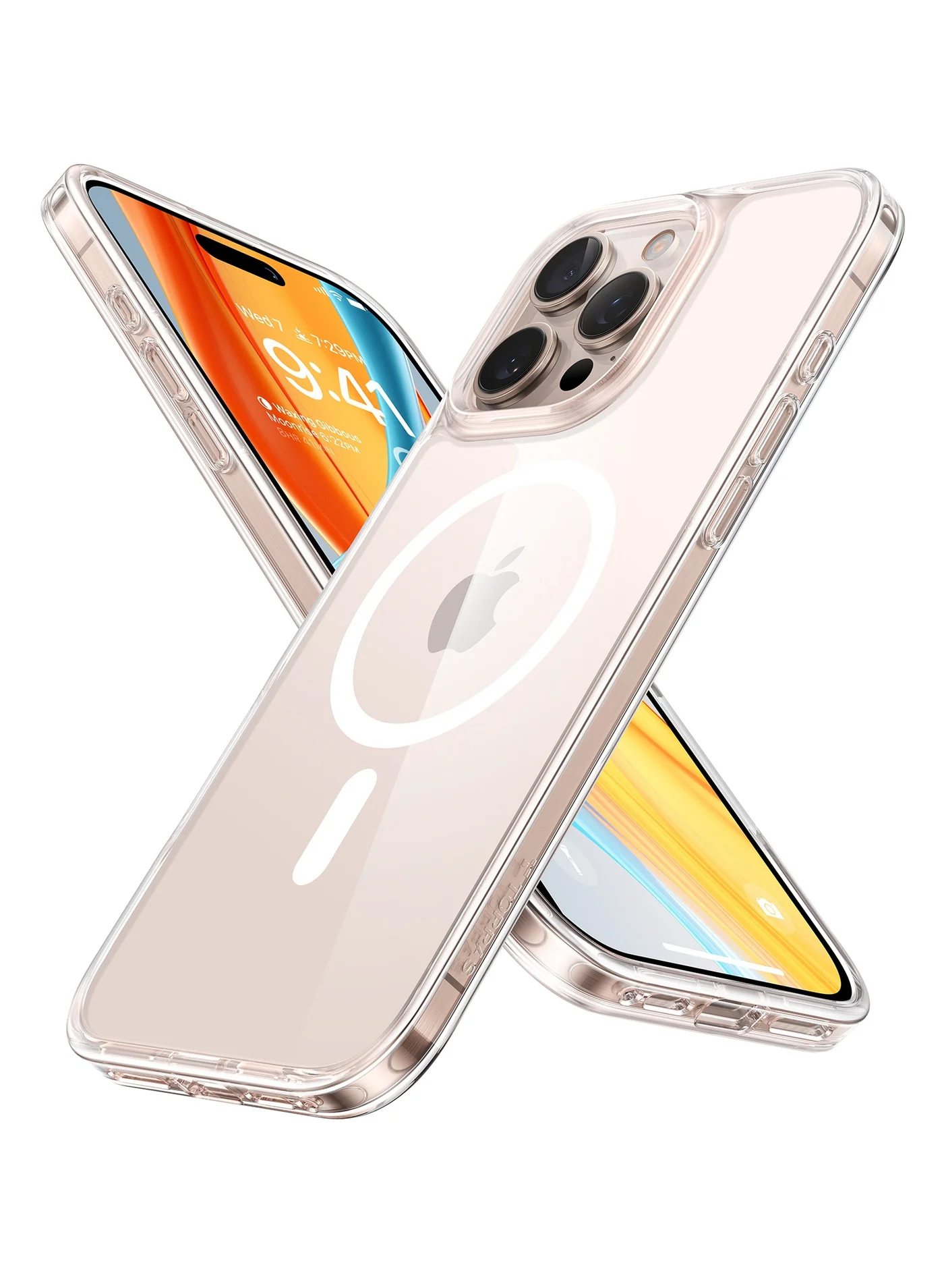 Premium Magnetic Shockproof Protective Case for Smartphone 16 Pro Max Translucent Slim Cover (Clear) 8qrj2