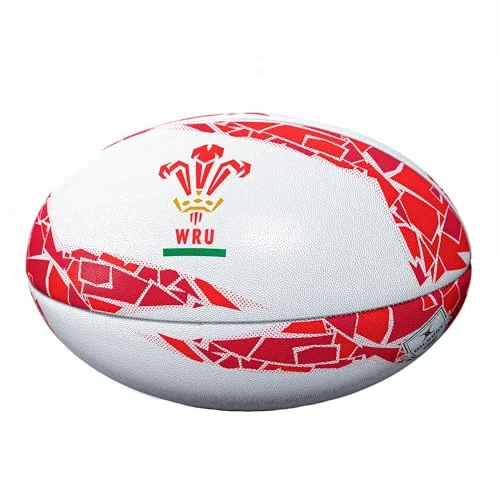Gilbert Wales Supporter Rugby Ball Premium Synthetic Grip (Size 5) fel5z