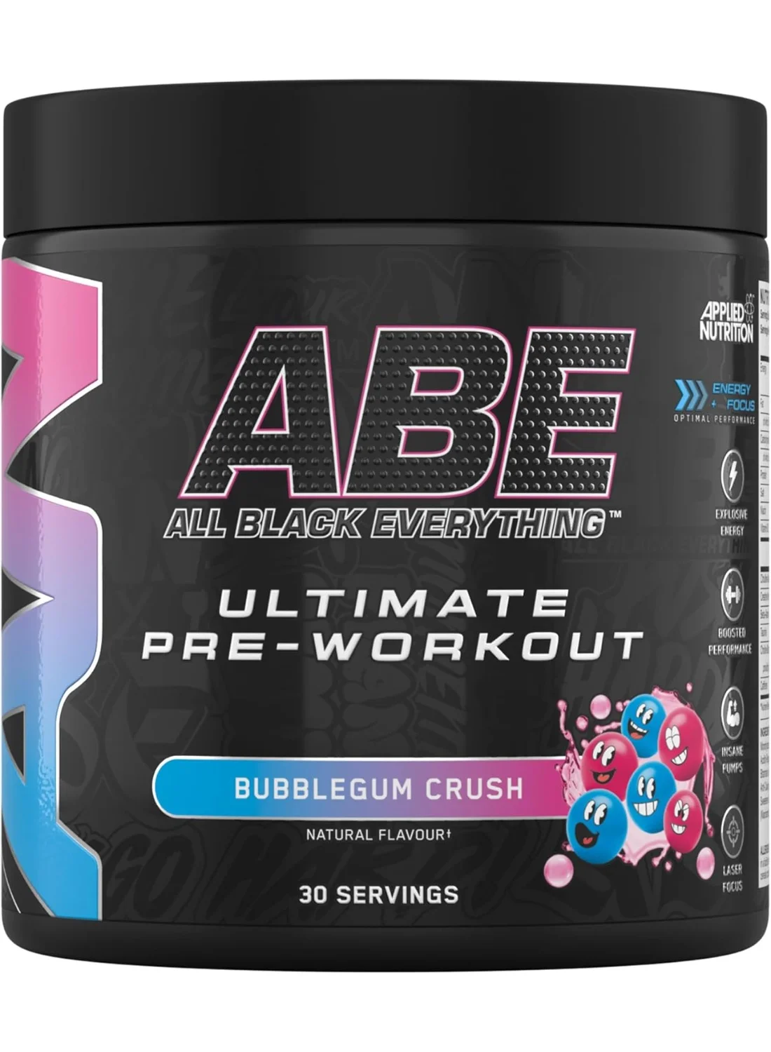 ABE Pre Workout Energy Supplement Powder (Bubblegum Crush) High-Performance Formula (375g) naj3h