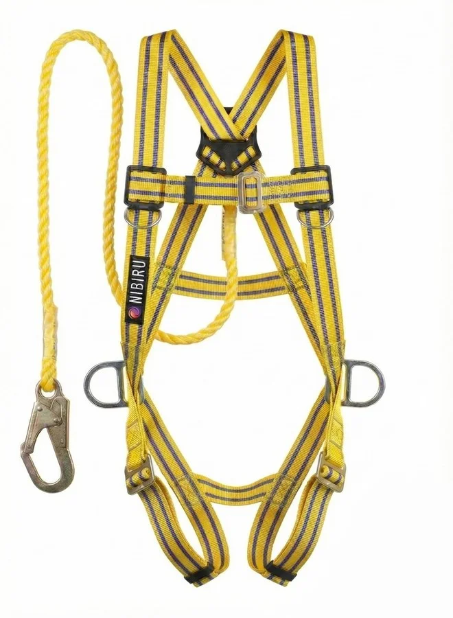NIBIRU Full Body Climbing Harness and Safety Belt with Steel Scaffolding Hook (Adjustable, One Size) 4nxo7