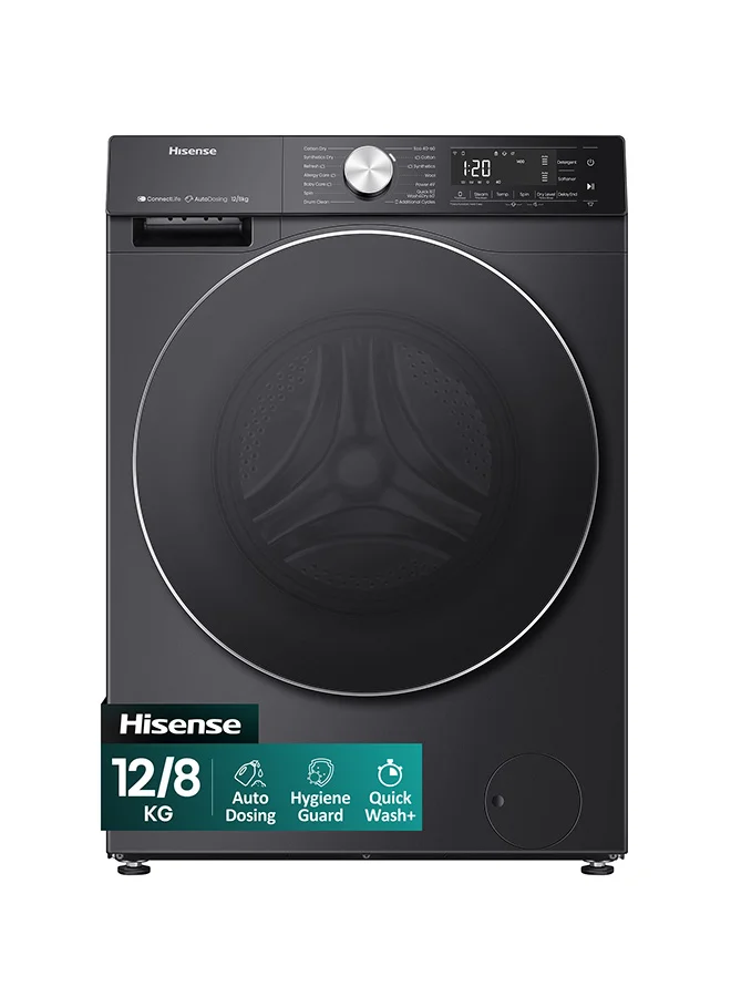 Premium Front Loading Washing Machine with Dryer, 12 Kg Wash and 8 Kg Dry Capacity, Inverter Motor, Digital Display (Black, 12 Kg) p2c3c
