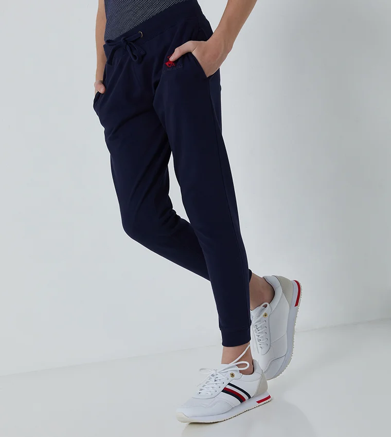 Premium Knit Pants for Kids Comfortable Casual Trousers (Navy Blue, 120 cm) qghxj