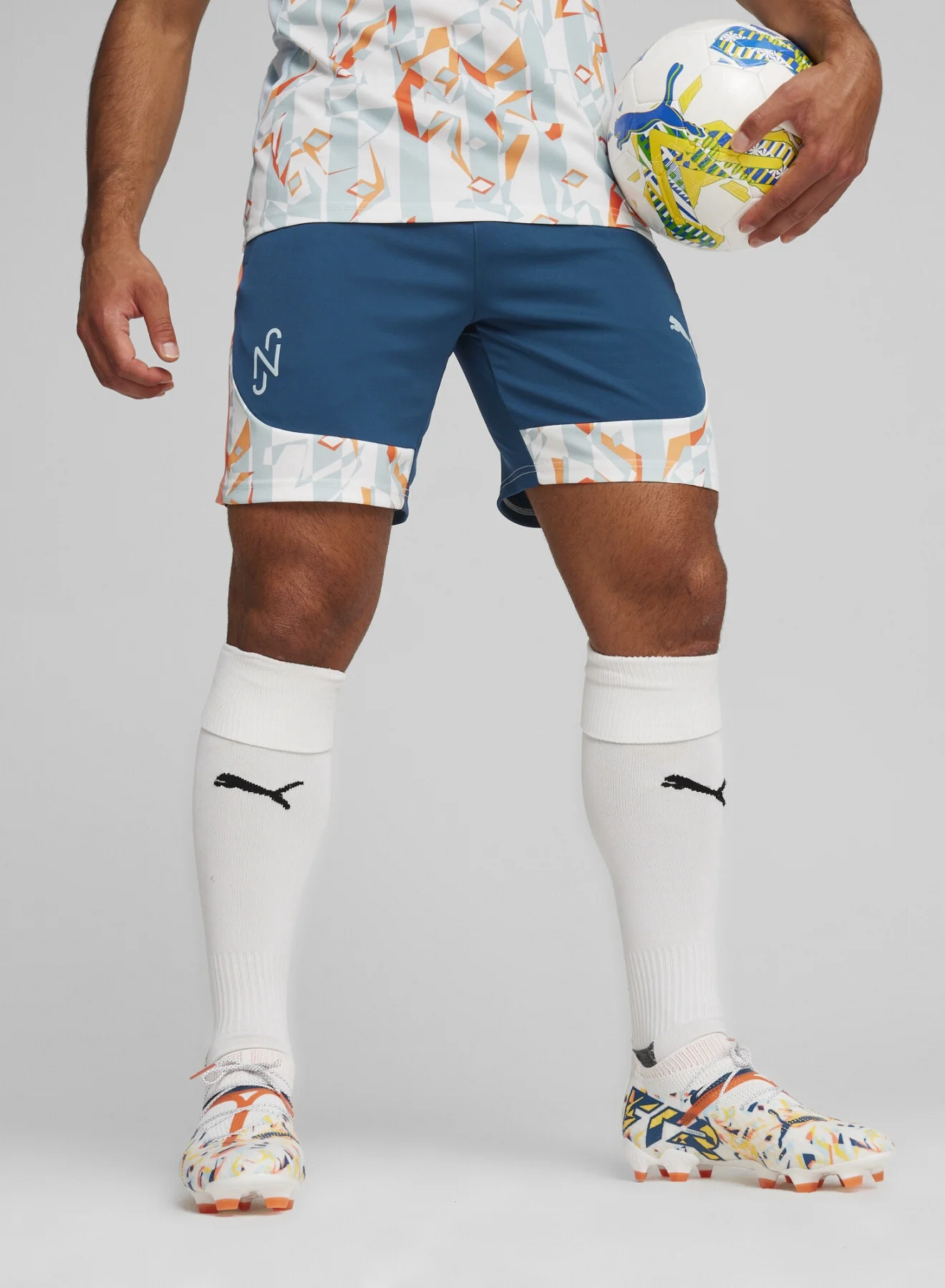 Sport Football Shorts Premium Polyester Athletic Wear for Men (Blue, Large) 4fiha