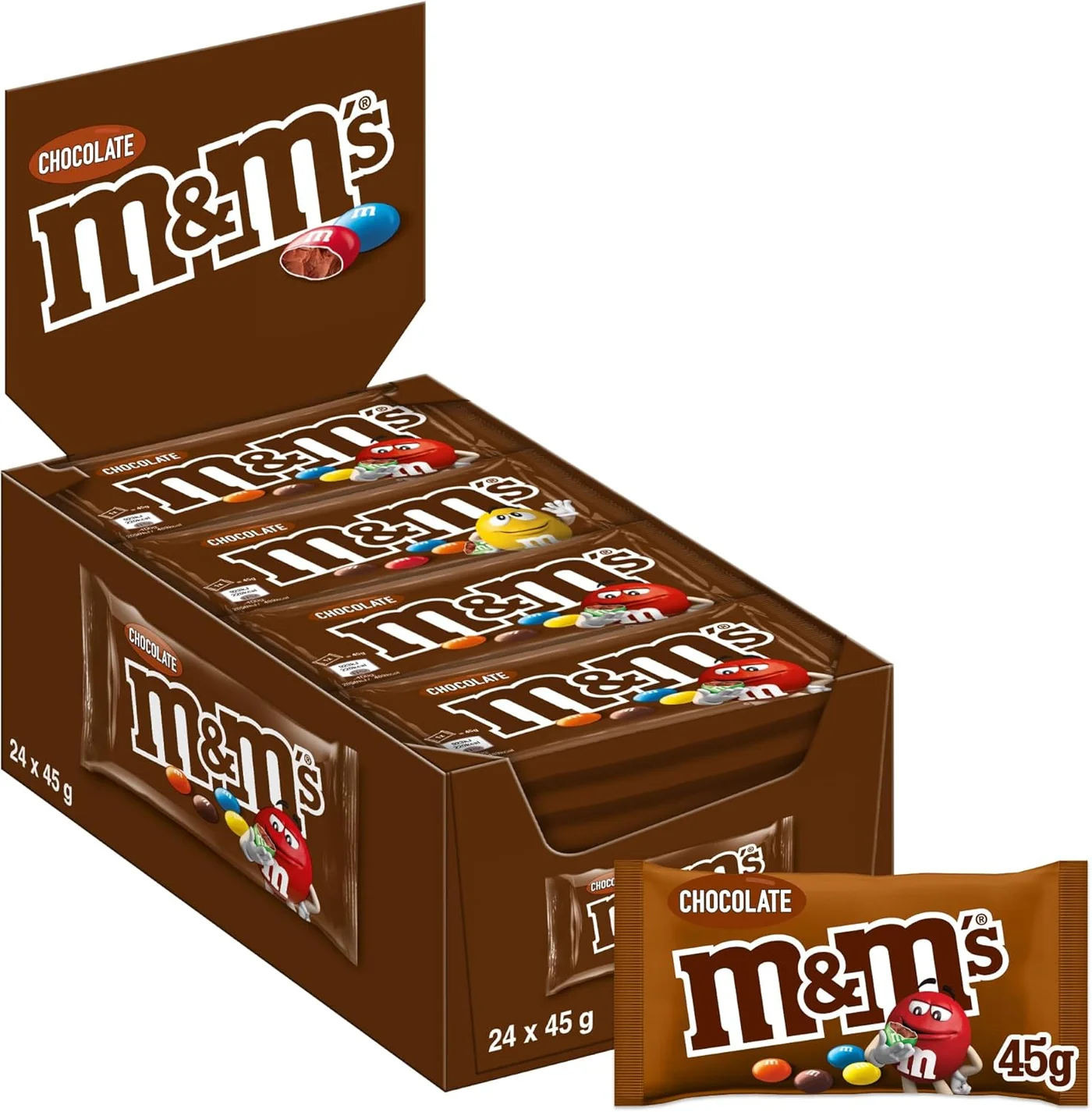 Premium Milk Chocolate Bars (24 x 45g Pack) - Smooth and Creamy Confectionery for Sharing olmtq