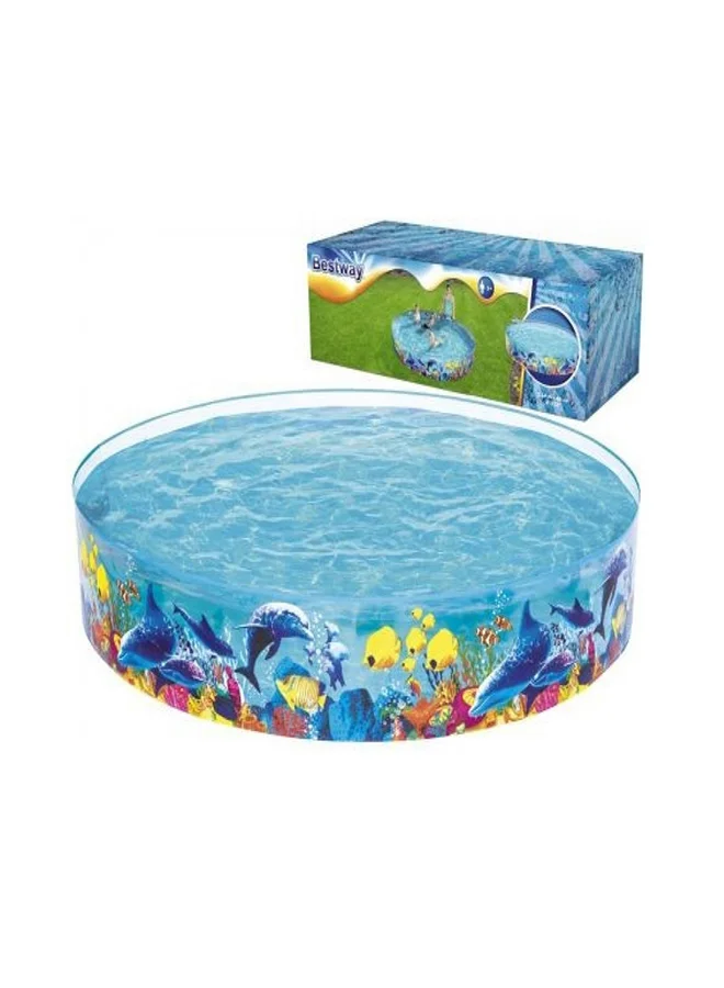 Premium Round Above Ground Swimming Pool (244x46cm) Durable PVC Backyard Water Play Set for Kids and Family d7z02