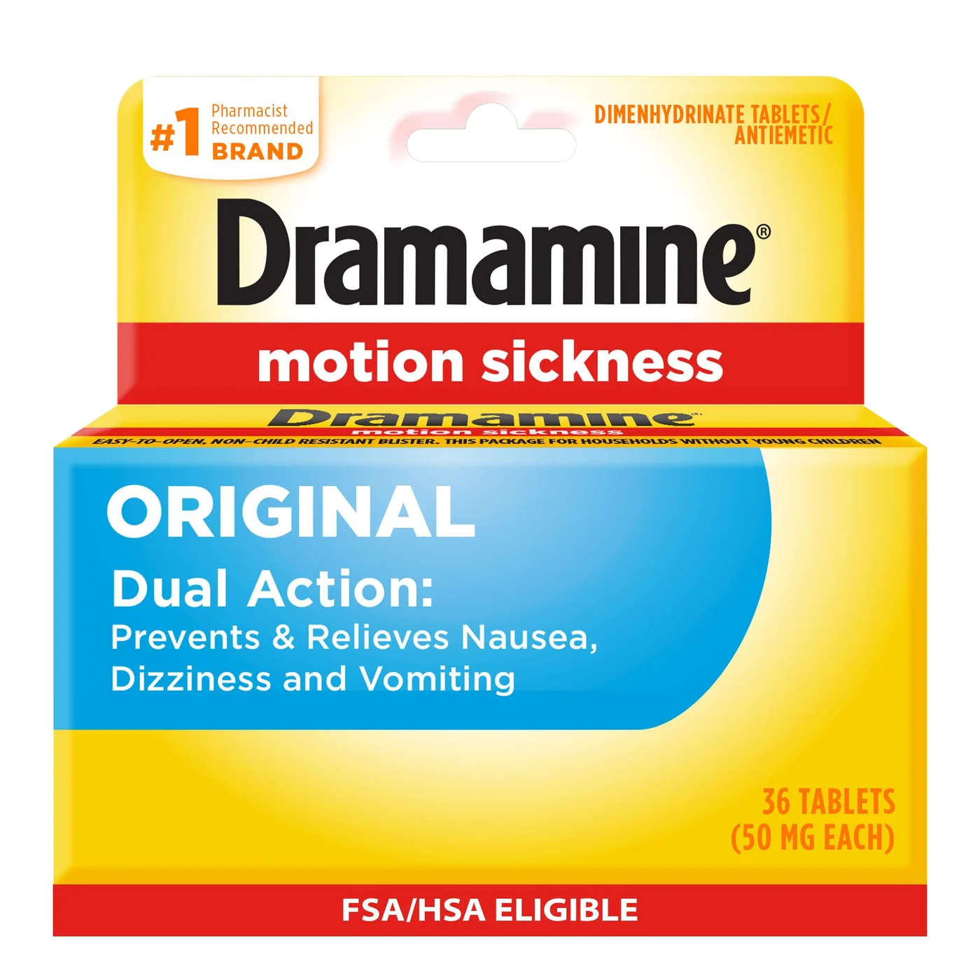 Motion Sickness Relief Tablets for Travel and Nausea Management (36 Count) g8gtn