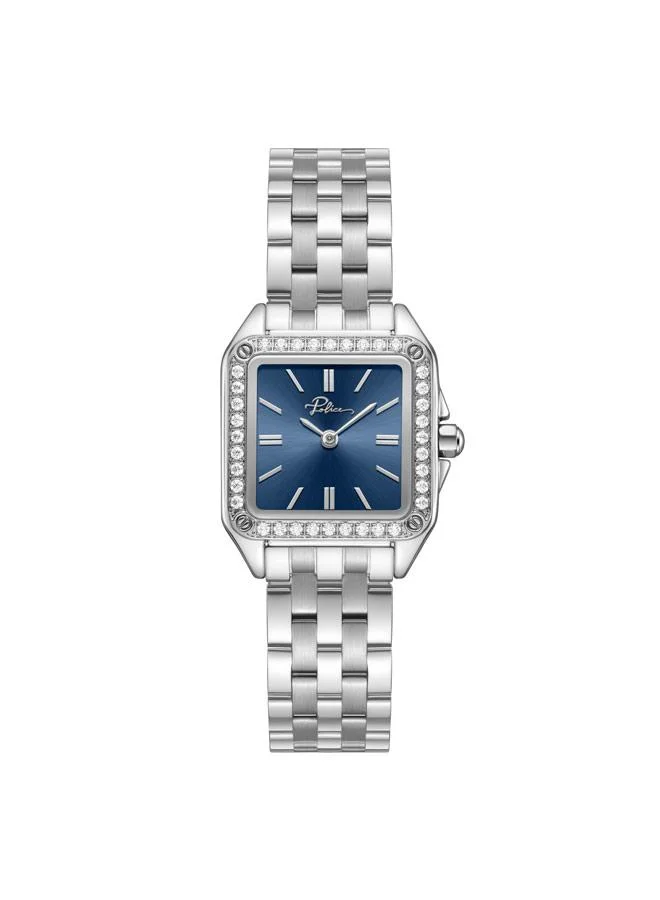 POLICE Omaha Analog Watch Stainless Steel Bracelet (Blue Dial, 27.8mm) for Women cnuyd