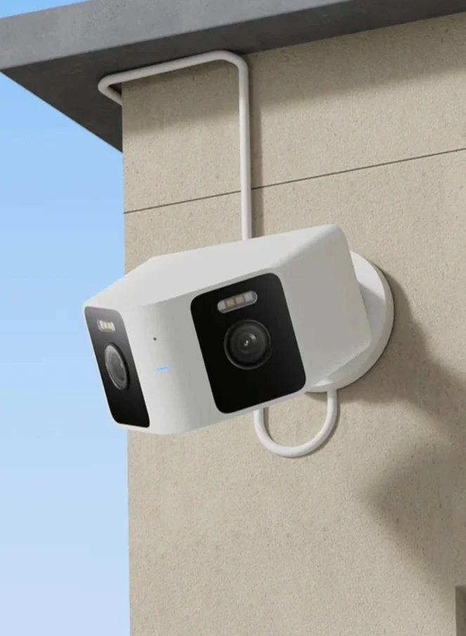 Smart Outdoor Security Camera CW100 Dual 2K 3MP WiFi Surveillance System with 360 Degree Pan-Tilt and Color Night Vision (White, 1 Unit) lcv48
