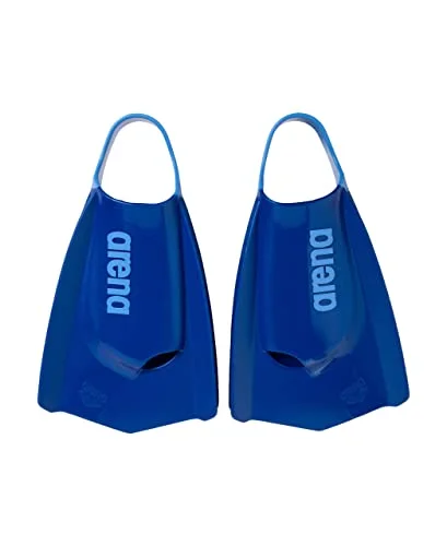 Professional Swim Training Fins Short Blade Silicone Flippers for Men and Women (Blue, Size 45-46) vugas