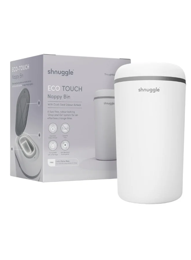 Eco-Touch Baby Diaper Disposal Bin with Odor-Lock Technology (White, 1 Unit) ejdev