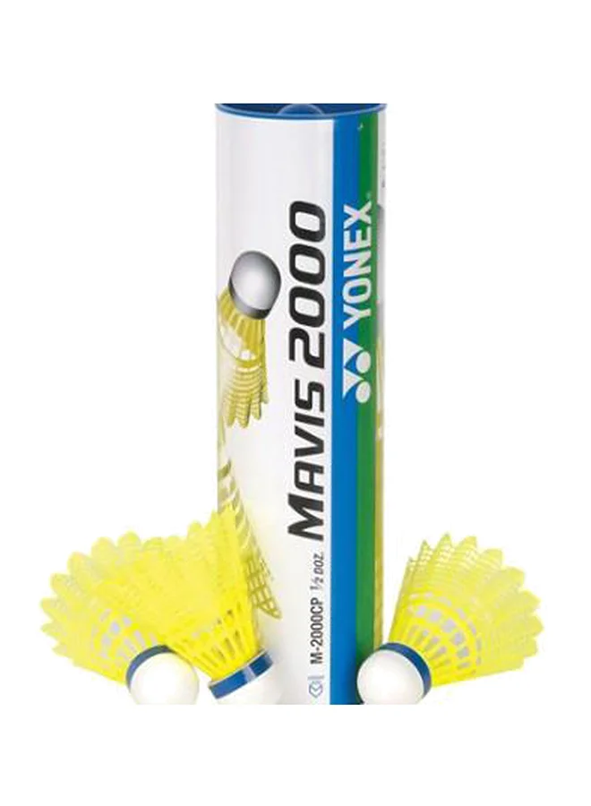 Premium Nylon Shuttlecock Set (Yellow, 6-Piece Pack) - Durable Middle Speed Sports Equipment for Training and Recreational Badminton 2w0pn