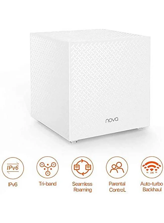 Tenda Nova Tri-band Mesh WiFi AC2100 System Whole Home Coverage Gigabit Router (White, 3-Pack) hqf53