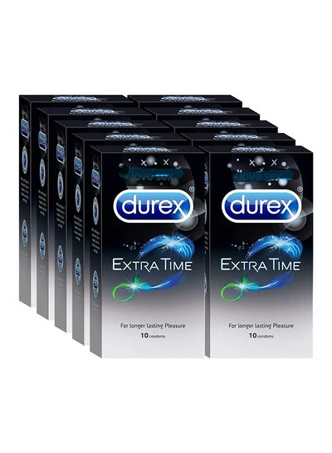 Premium Latex Condoms Extra Time Long-Lasting Comfort (10 Pack) e3squ