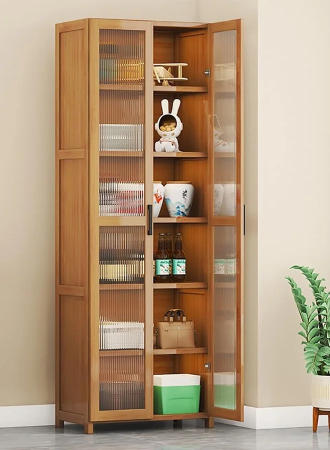 JCB CHIC Bamboo Wood Sideboard Cabinet, Premium Floor Standing Storage Cupboard for Dining Room and Kitchen (190 x 60 cm) fsdv7