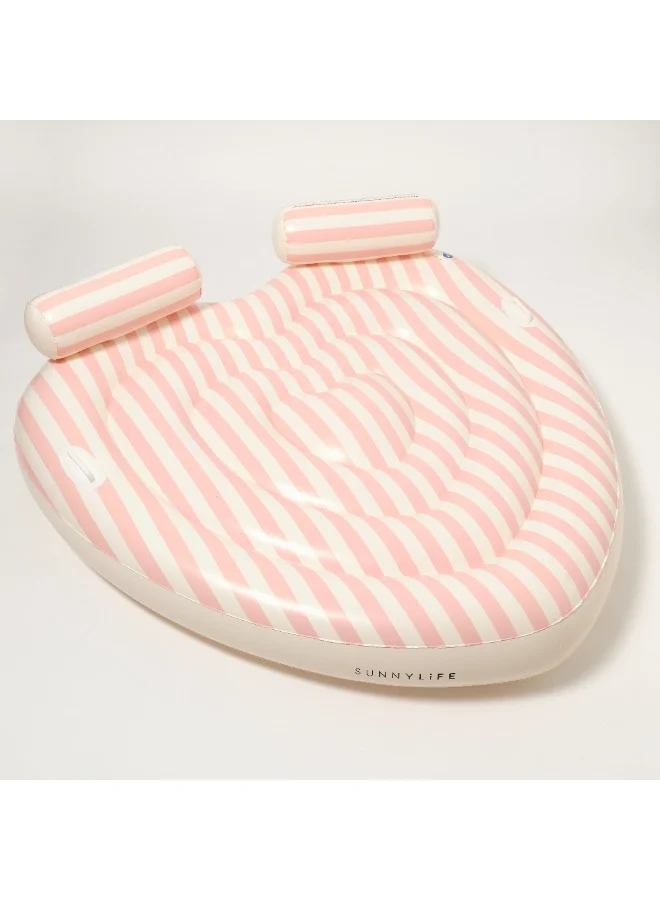 SUNNY LIFE Inflatable Pool Float for Kids Twin Heart Design Oversized Summer Lounger (Pink, 160 cm) slsd7