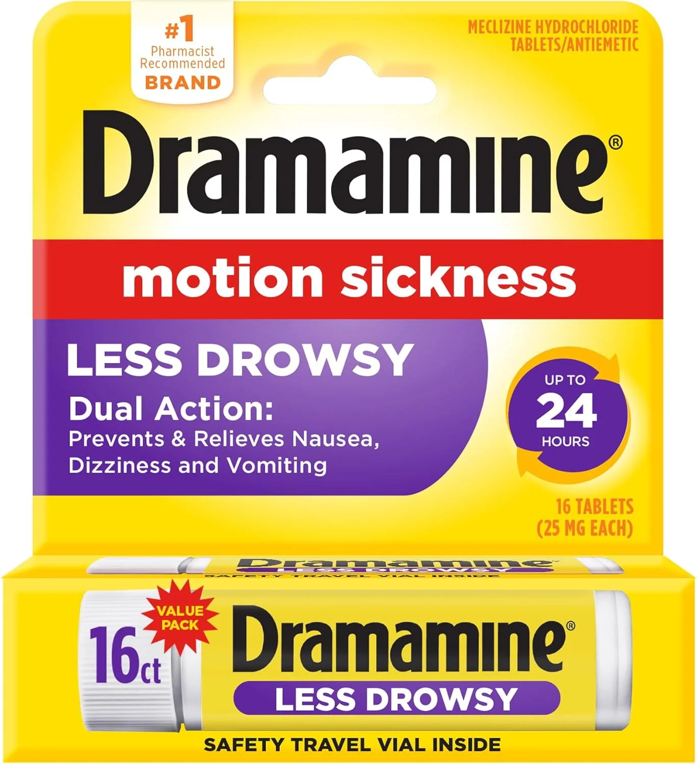 Motion Sickness Relief Tablets Premium Formula for Travel Comfort (16 Count) 0u8pt