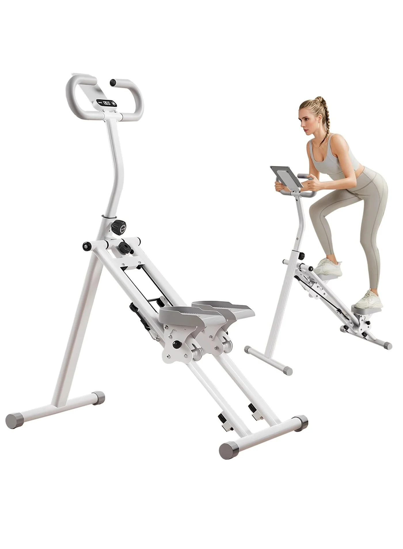 XiuWoo Indoor Vertical Climber Stair Stepper Machine with LCD Monitor and Adjustable Handlebar (Foldable, 150kg Capacity) 8dy2o