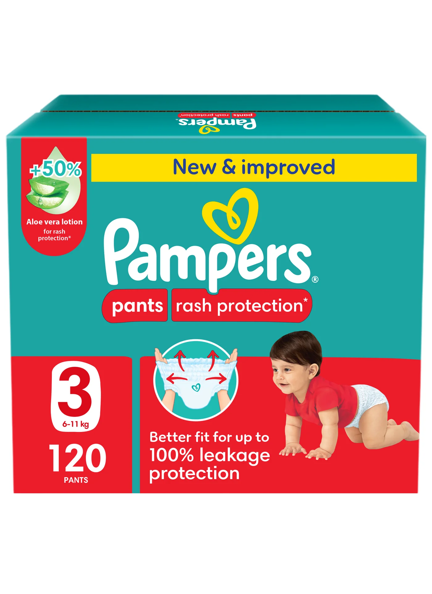 Premium Aloe Vera Infused Baby Pants Diapers (Size 3, 120 Count) 0g0lx