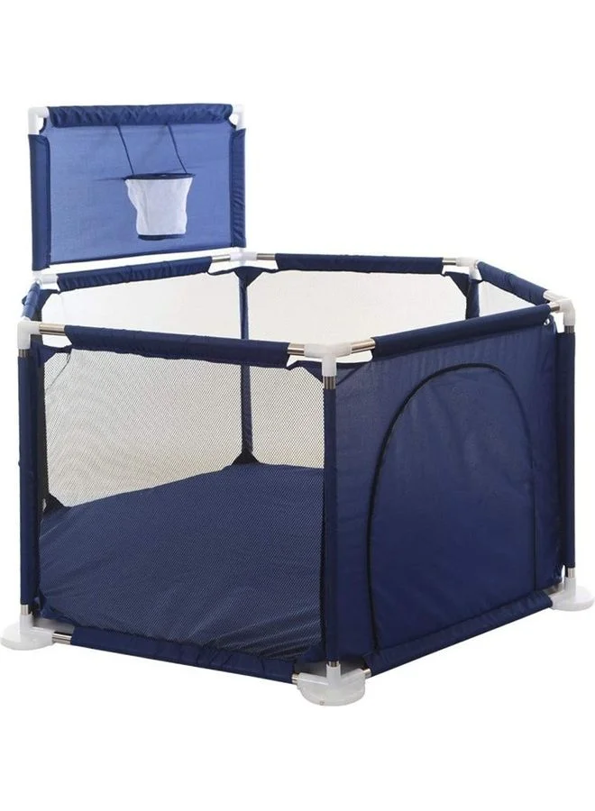 Arabest Foldable Activity Center Playpen with Basketball Hoop (Premium Fabric, 130x130x110cm) klzlj