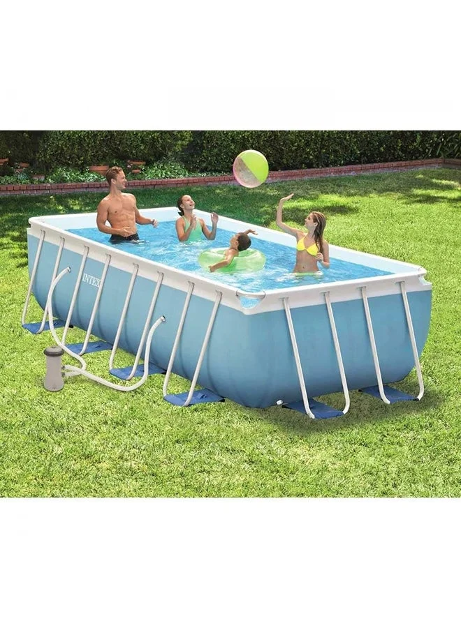 Premium Rectangular Above Ground Swimming Pool with Durable Steel Frame (488x244x107cm) 6r5o3