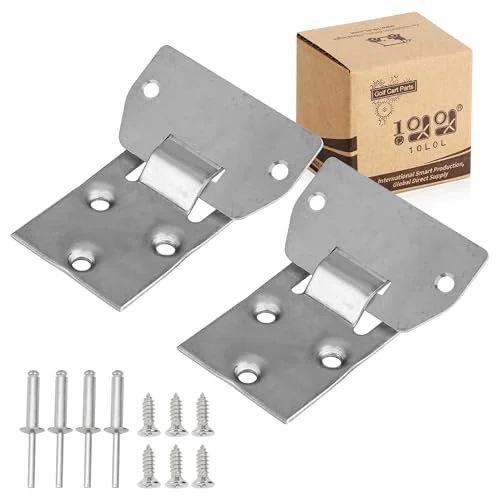 10L0L Golf Cart Seat Bottom Hinge Plate Set for TXT Medalist Models (2-Piece Pack) e98vs