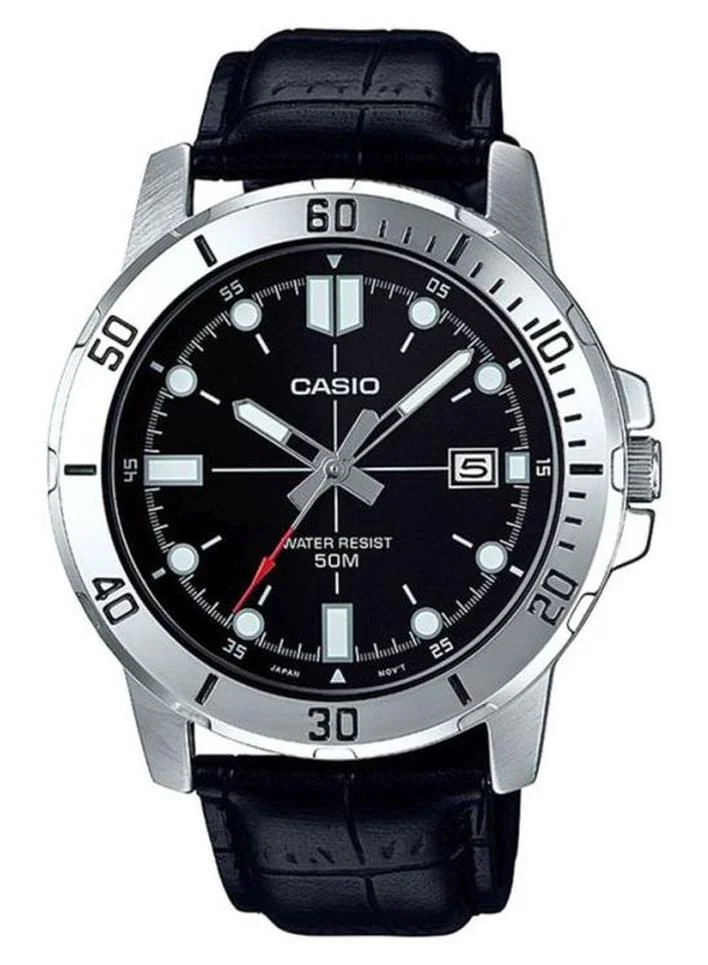 Premium Men Analog Leather Watch Water Resistant Quartz Timepiece (Black, 45 mm) hnbq6